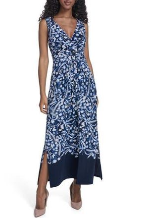 Tommy Hilfiger Surplice Jersey Maxi Dress in Sky Captain Multi at Nordstrom Rack, Size 18 (Similar To 16W)
