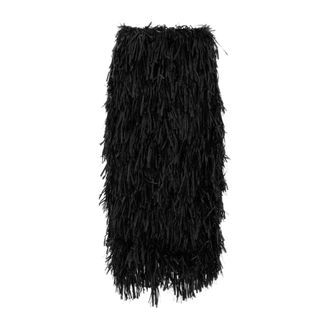 Co Short Skirts, female, Black, Size: 2XS Fringed-Embellished Midi Skirt