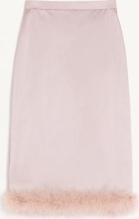 Valentino Satin skirt with feathers Wo