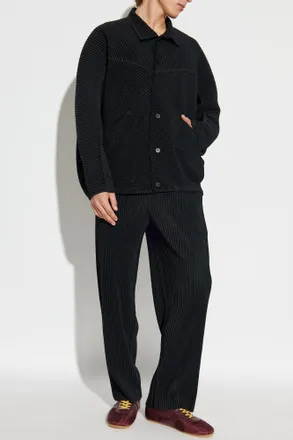 Homme Pliss&eacute; Issey Miyake Pleated Jacket, Mens, Black