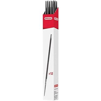 Oregon Scientific Oregon - 12 x Lime Tonde con Design a Doppio Taglio per Affilare Manualmente la Catena della Motosega, 4 mm (5/32), Rosso