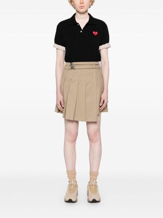 Comme Des Gar&ccedil;ons Heart-Patch Cotton Piqu&eacute; Polo Shirt - Black