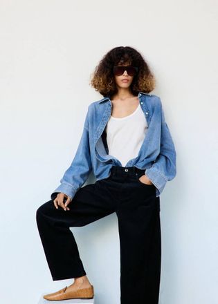 Mango Pantaloni balloon velluto a coste blu notte - Donna - 36 - MANGO