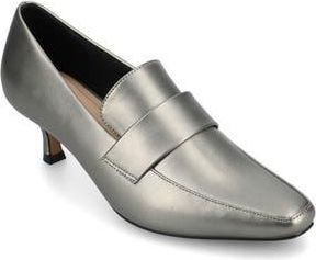 Journee Collection Celina Croc Embossed Loafer Pump - Wide Width Available in Pewter at Nordstrom Rack, Size 9.5