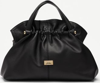 Russell & Bromley JESSIE Womens Black Leather Ruched Crossbody Bag