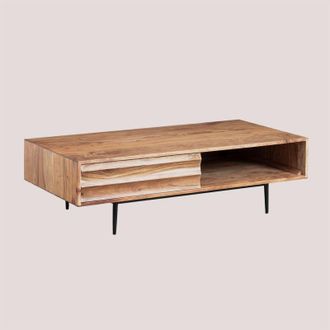 Sklum Sklum - Tavolino rettangolare 120x60 cm in legno di acacia Petter