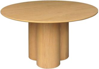 Sweeek Mesa de comedor redonda de madera de hevea con 4 plazas, 130cm