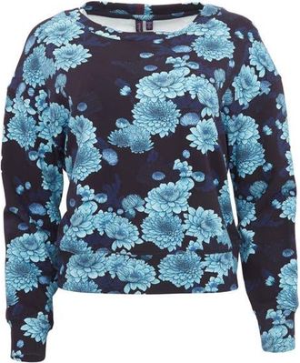 Lords of Harlech Clara Oversized Brushed Knit Sweatshirt in Serious Floral Navy at Nordstrom, Size Xx-Large