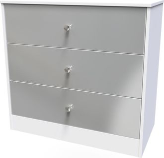 Welcome Furniture Porto Ready Assembled Chest of Drawers with 3 Drawers - Uniform Matt & White Matt - Welcome Furniture | TJ Hughes