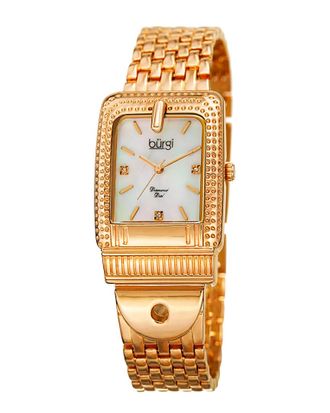 B&uuml;rgi Burgi Womens Diamond Marker Buckle Watch