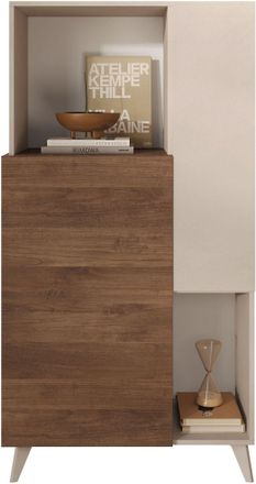 Inosign Highboard »Monaco Höhe 154 cm, Stauraumschrank mit 2 Türen (4 Fächer) und 2 offen« Hohe, schmale Kommode - sanftes Schliessen, edles Design, viel Plat