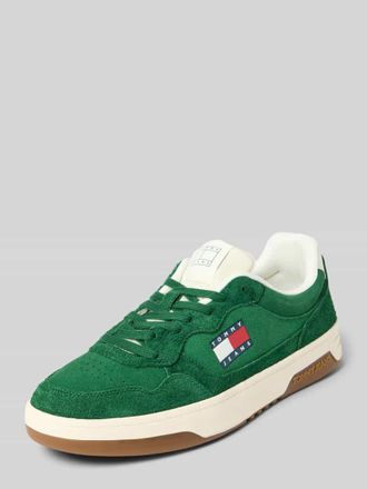 Tommy Jeans Low Top Sneaker aus Veloursleder in Gruen, Gr&ouml;&szlig;e 41