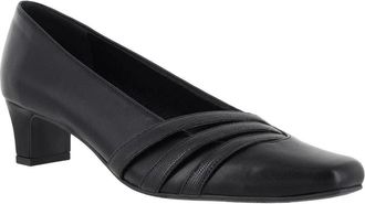 Easy Street Entice Pumps Womens Black Leather Square Toe Slip On LION635