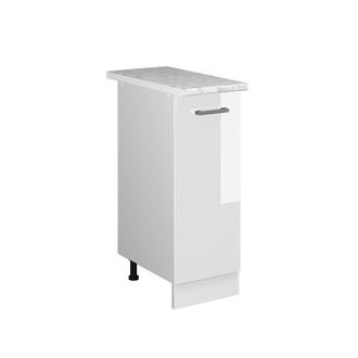 Vicco Mueble Bajo Universal R-line, Blanco Alto Brillo, 30 Cm Con Puerta, Con Encimera Vicco