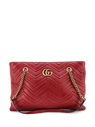 Gucci GG Marmont Zip Tote Matelasse Leather Medium shoulder bag - Rood