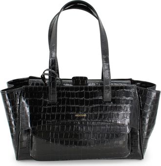 Hidesins Shiny Patent Leather Crocodile-effect Bag