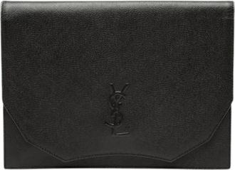 Saint Laurent Pre-owned Vintage Leren Clutch - Dames - Vintage Clutch - Zwart - ONE Size - Leer - Vintage