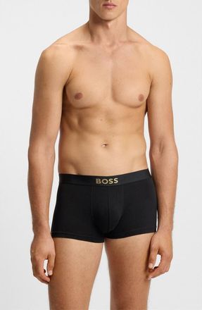 BOSS Assorted 3-Pack Gold Boss Logo Power Stretch Cotton Trunks Gift Box in Black at Nordstrom, Size Xx-Large