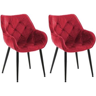 Clp Set di 2 sedie Tanna in velluto rosso
