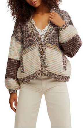 Free People Isabella Colorblock Cardigan in Moonbeam Combo at Nordstrom Rack, Size Medium
