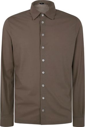 Herno Camicia leggera in jersey - Marrone