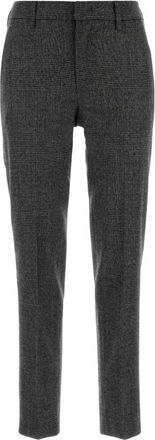 Pantaloni Torino Geborduurde Stretch Wol Blend Pantalon - Dames - Slim Fit Broeken - Grijs - S - Wol - Broeken
