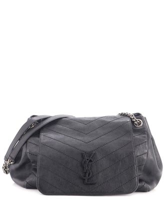 Saint Laurent Black Matelasse Chevron Leather Nolita Satchel Medium (Authentic Pre-Loved)