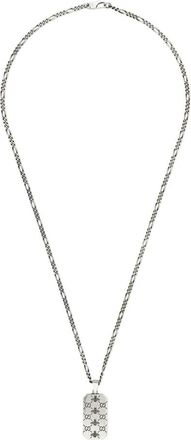 Gucci Ketting met label in sterling zilver met bij en Double G motief - Dames - Kettingen - Grijs - ONE Size - Accessoires