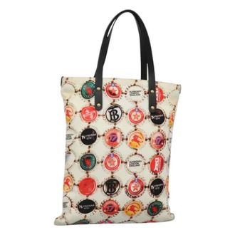 Burberry Pre-owned Tote Bags, female, White, Size: ONE SIZE Pre-owned Vintage Nylon Tote Bag