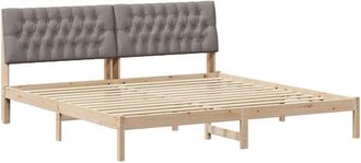 vidaXL Estructura De Cama Con Cabecera Tapizada Marr&oacute;n 200 X 200 Cm Vidaxl