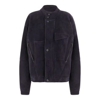 Giorgio Armani Leather Jassen - Heren - Leren en Su&egrave;de Jassen - Paars - 2XL - Jassen