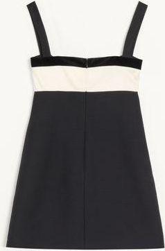 Valentino Abito Corto In Crepe Couture Ricamato Donna NERO/LATTE 36