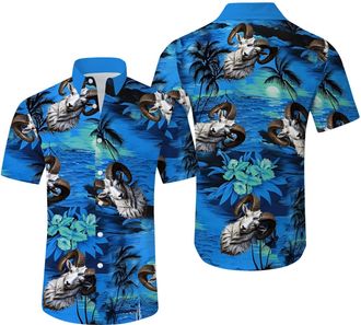 Generic Custom Hawaiian Shirt with Face Picture for Men Personalized Tropical Summer Beach Casual Short Sleeve Button Down Shirts (UK, Alpha, 3XL, Regular, Re