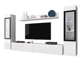 Mirjan24 Mobilier1 - Conjunto De Sal&oacute;n Sarasota 126, Blanco + Blanco Brillante