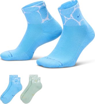 Nike Unisex Everyday Elevated Ankle Socks (2 Pairs) in Multicolor | IH8613-900