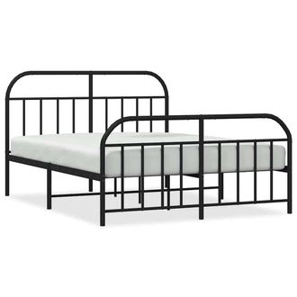 Berkfield Home Metal Bed Frame with Headboard & Footboard Black 140x200 cm