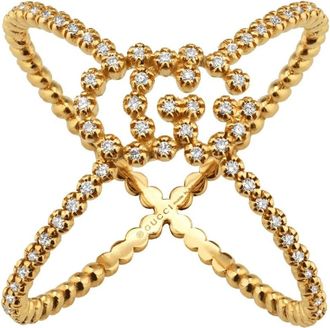 Gucci Diamond Pav&eacute; Ring - Dames - Ringen - Geel - 50 MM - Accessoires