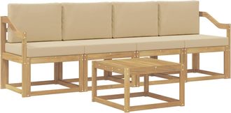 vidaXL Conjunto De Sof&aacute;s De Exterior 5 Uds. Y Beige Vidaxl