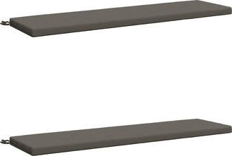 vidaXL Cojines Para Banco De 2 Piezas Soest 2 Uds. 100% Poli&eacute;ster Gris Vidaxl