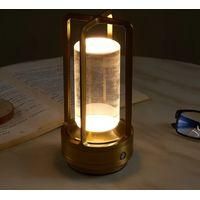 OEM L&aacute;mpara De Mesa Led Inal&aacute;mbrica Con Acabado Regulable, L&aacute;mpara De Escritorio De Metal De Aluminio (dorada) - Crezuo