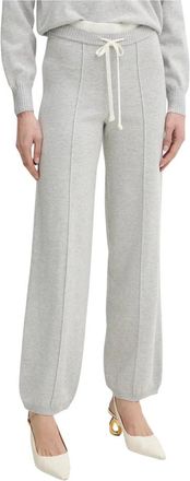 Twinset Gebreide joggingbroek met trekkoord - Dames - Sweatpants - Grijs - S - Katoen - Broeken