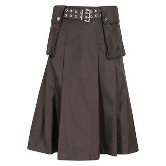 Ganni Midi Skirts, female, Brown, Size: 2XS Midi Duchesse Skirt