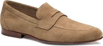 Johnston & Murphy Higgins Penny Loafer in Taupe Suede at Nordstrom, Size 10.5