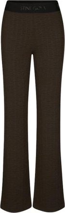 Stine Goya Debossed Jacquard Broek - Dames - Wijde Broeken - Bruin - XS - Polyester - Broeken