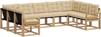 vidaXL Conjunto De Sof&aacute;s De Exterior 9 Uds. Y Beige Vidaxl