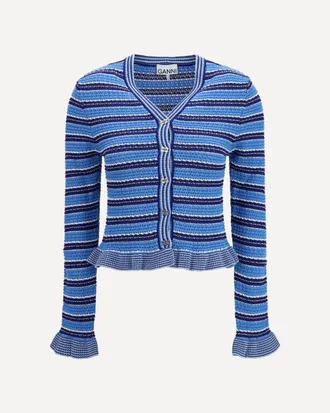 Ganni Striped cotton Cardigan Female S