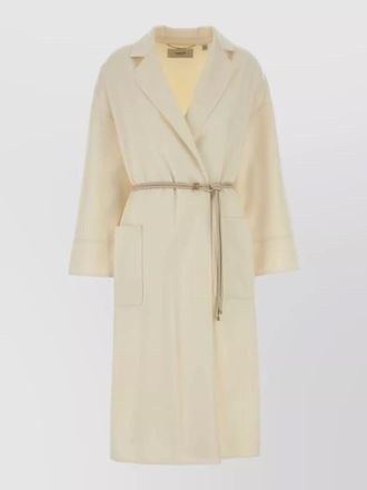 Agnona wool blend coat belted waist pockets