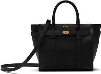 Mulberry Mini Zipped Bayswater Leather Tote in A100 Black at Nordstrom