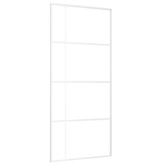 vidaXL Vidaxl - Puerta Corredera Esg Vidrio Y Aluminio Blanca 90x205 Cm