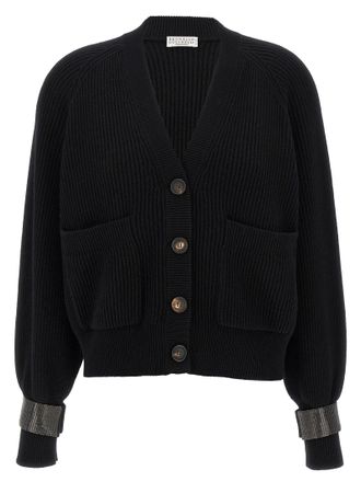 Brunello Cucinelli Monile Cuff Cardigan Sweaters And Cardigans Black